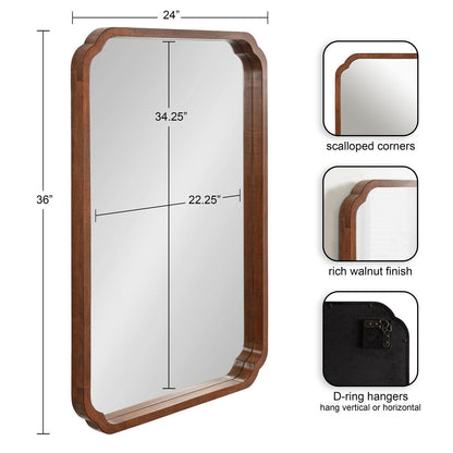 Kate and Laurel Marston Square Wood Wall Mirror