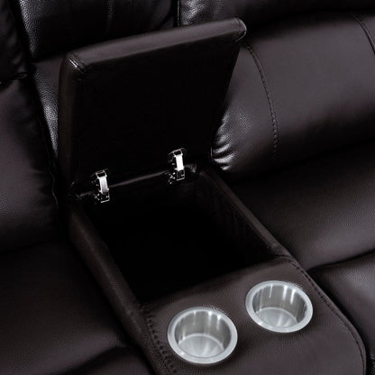 Leather Manual Recliner Sofa Collection for Living Room Leather Reclining Furniture for Home Office Living Room