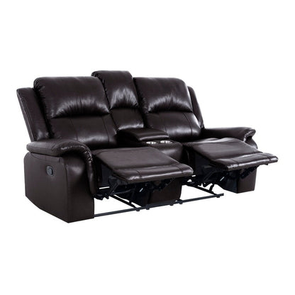 Leather Manual Recliner Sofa Collection for Living Room Leather Reclining Furniture for Home Office Living Room