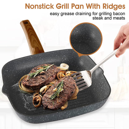 Kitchen Granite Cookware Set, Cooking Pans Set Non-Stick Pots 12/15/30-piece Set