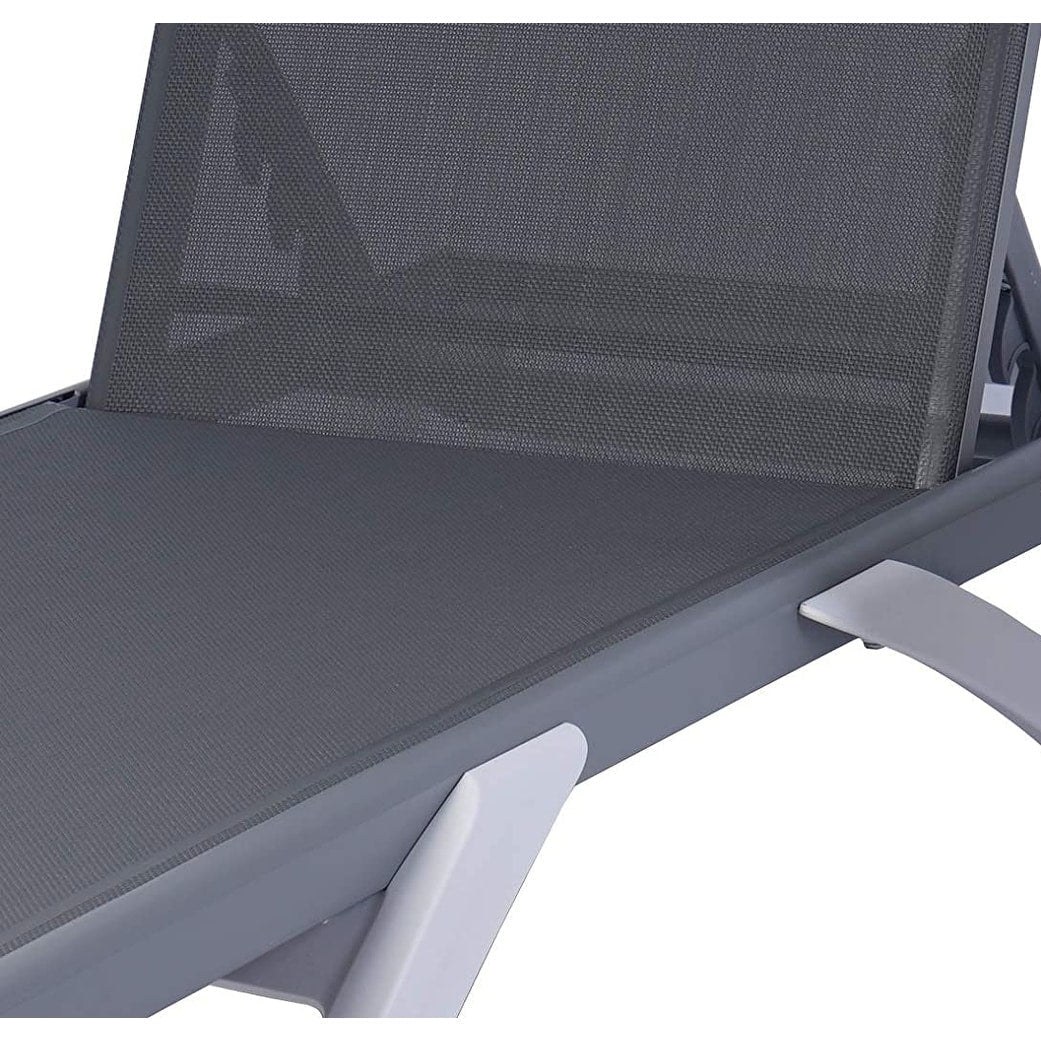 Kozyard Alan Full Flat Aluminum and Polypropylene Resin Legs Patio Reclining Adjustable Chaise Lounge