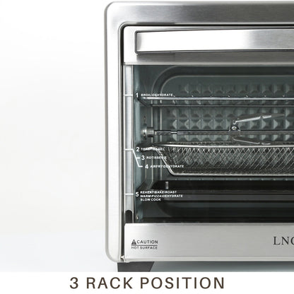 LNC 12-In-1 Large 34QT Countertop Toaster Oven Convection Rotisserie Air Fryer - 19.5 L x 15 W x 12.5 H