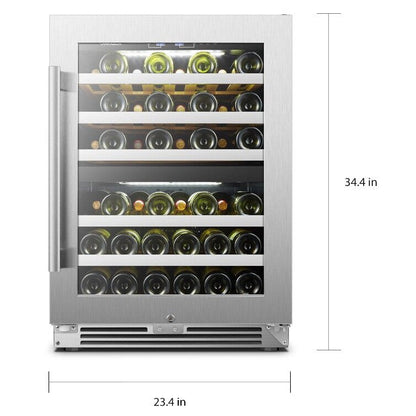 LanboPro 24-inch 44-bottle Dual Zone Compressor Wine Cooler