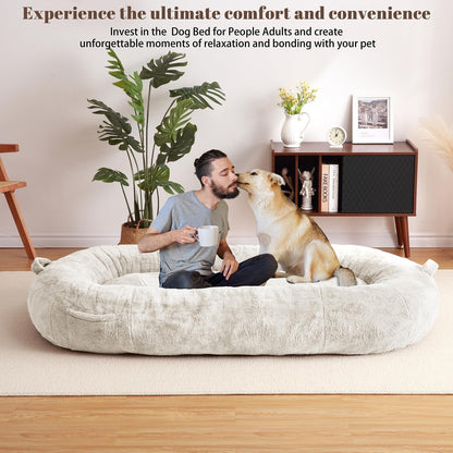 Large Dog Bed Washable Human Size Bed with Removable Cover