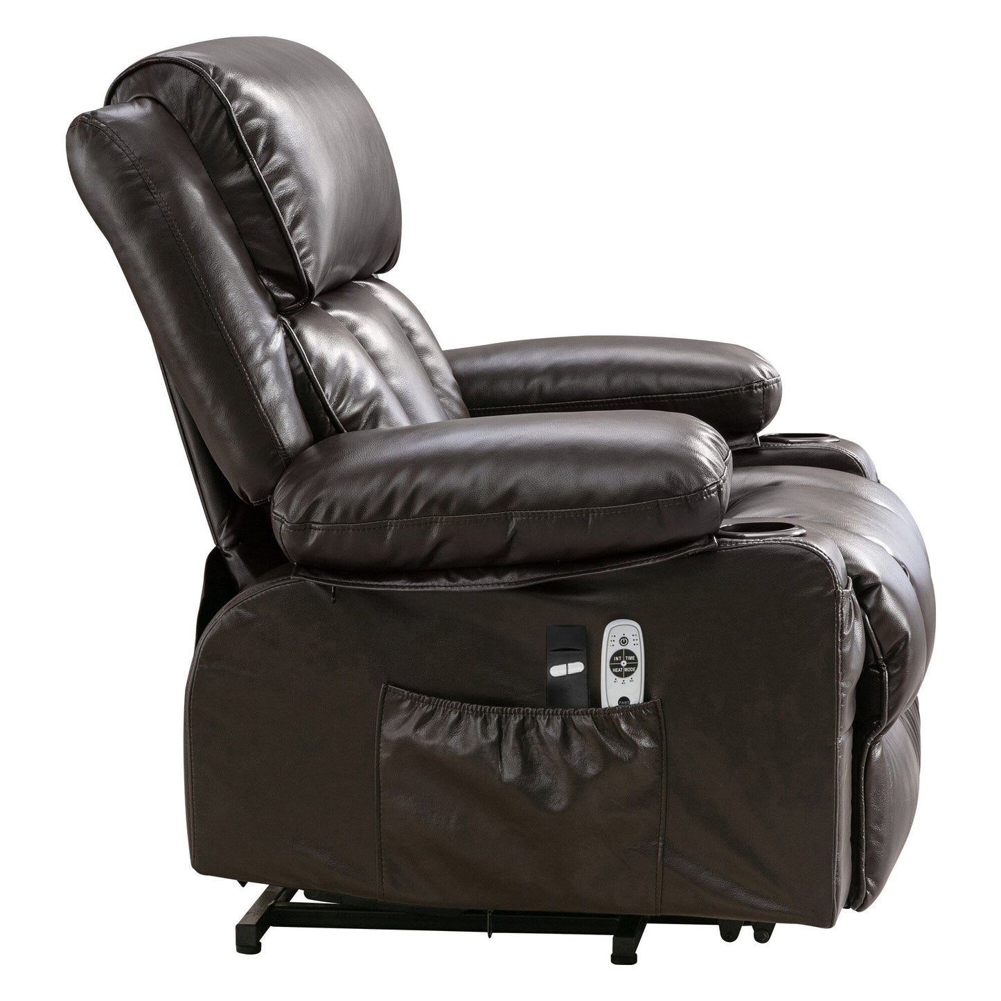 Large Power Lift Recliner Chair with Heat and 8-Point Massage - Remote Control, USB Port