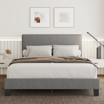 Lifezone Adjustable Queen Size Upholstered Platform Bed Frame
