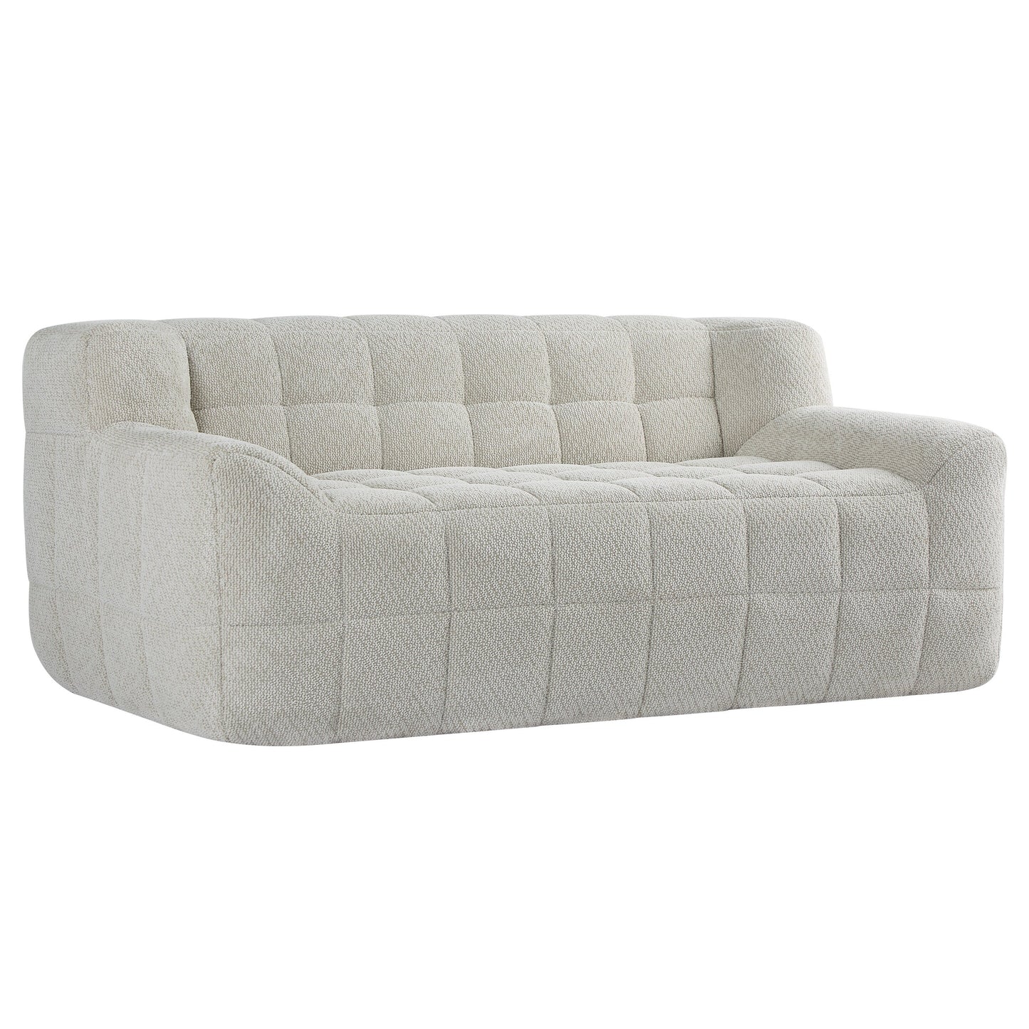 Liyasi 2 Seater Full Compression Sofa Beige Lychee Velvet No Assembly Required