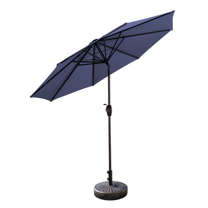 Lopes 9-foot Patio Umbrella with Bronze Finish Base Weight Stand Included
