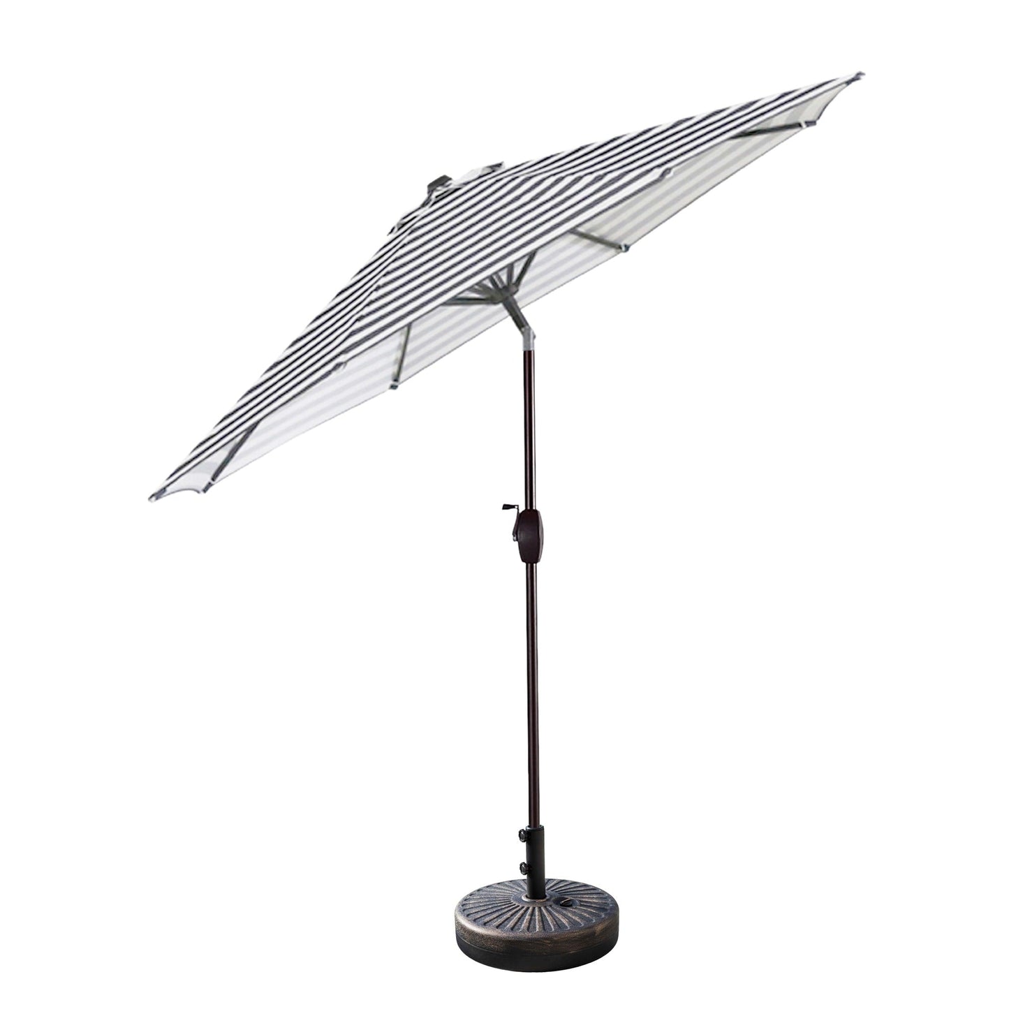 Lopes 9-foot Patio Umbrella with Bronze Finish Base Weight Stand Included