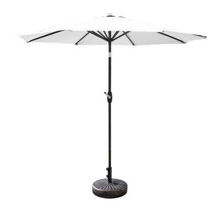 Lopes 9-foot Patio Umbrella with Bronze Finish Base Weight Stand Included