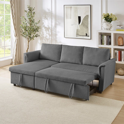 Loveseat Sofa with Chaise Lounge L-Shaped Modular Convertible Sofa with Storage Chaise