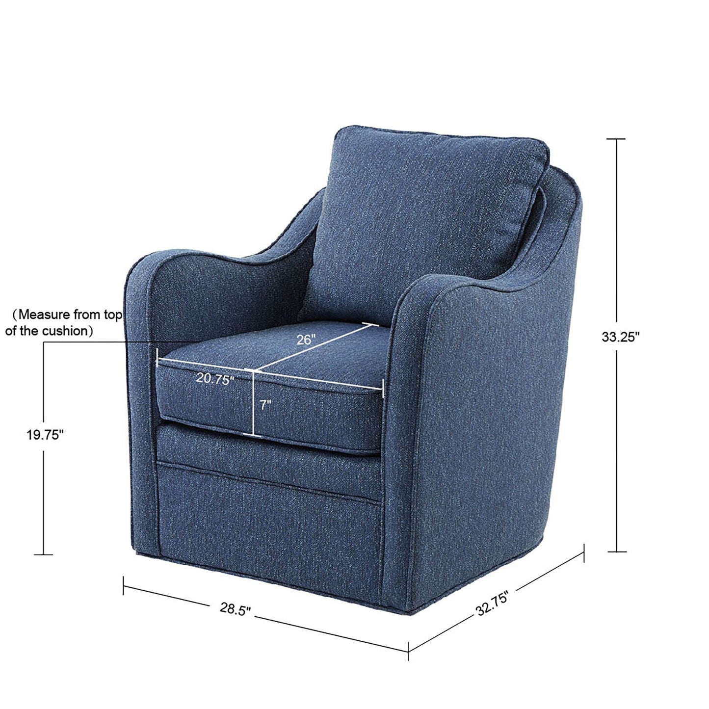 Madison Park Betty Upholstered Swivel Curved Armchair