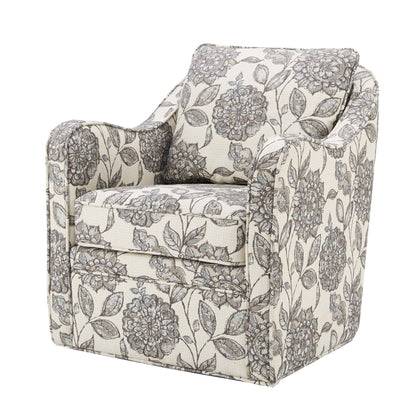 Madison Park Betty Upholstered Swivel Curved Armchair