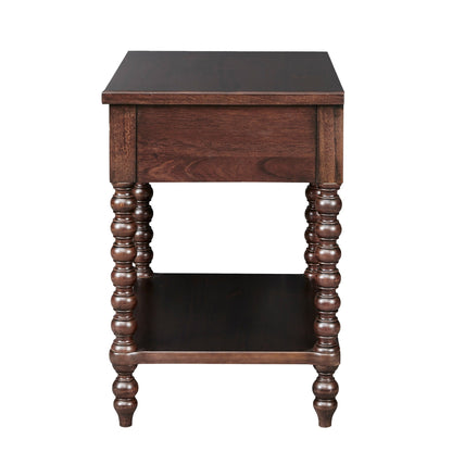 Madison Park Signature Beckett Turned Wood Spindle Nightstand with Drawer & Shelf