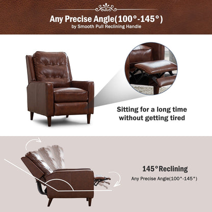 Pushback Recliner Chair, Fabric Armchair Push Back Recliner with Rivet Decoration, Single Sofa Accent Chair