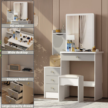 Makeup Vanity Set with Mirror and stool