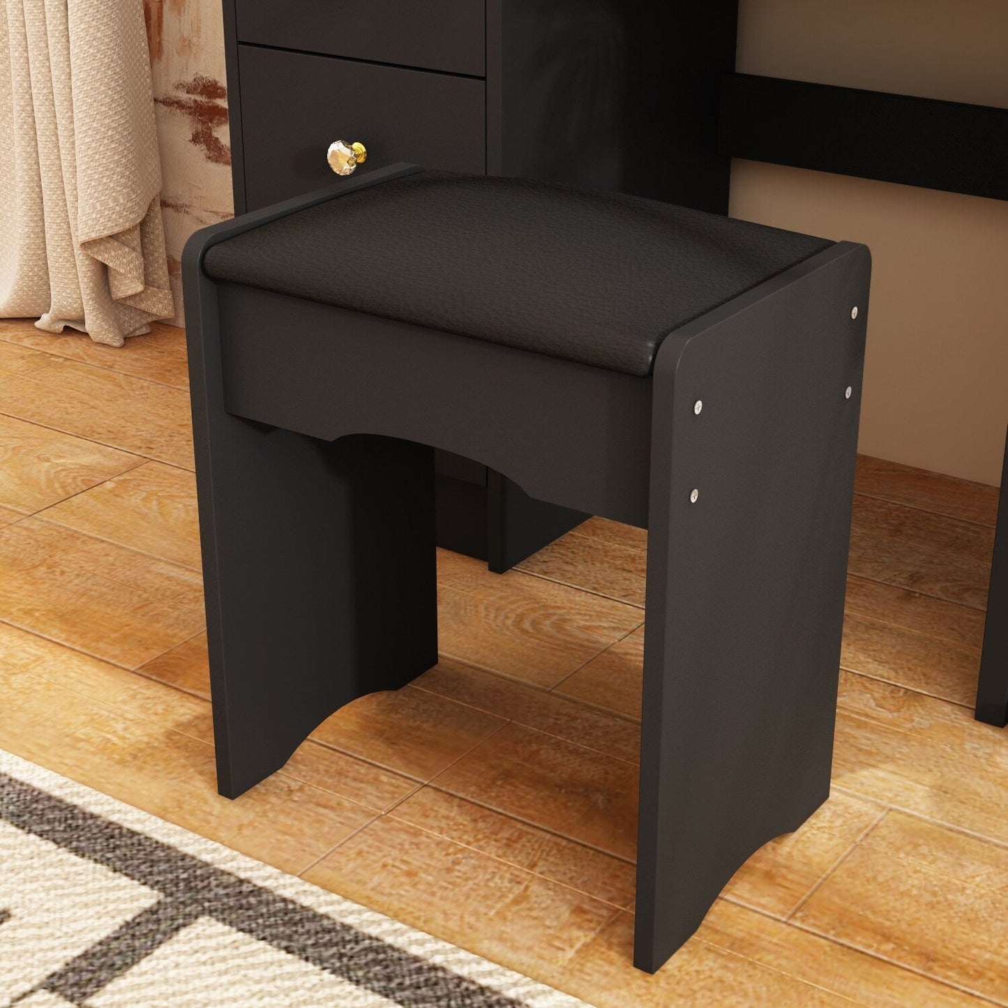 Makeup Vanity Set Table With LED Light &Mirror & Stool