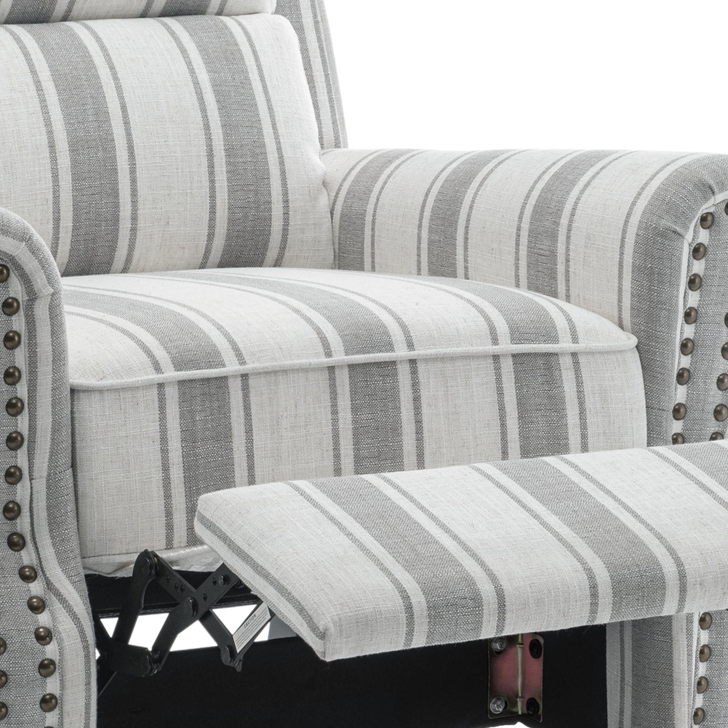 Manual Pushback Recliner Chairs with Nailhead Trim