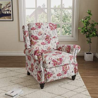 Manual Pushback Recliner Chairs with Nailhead Trim