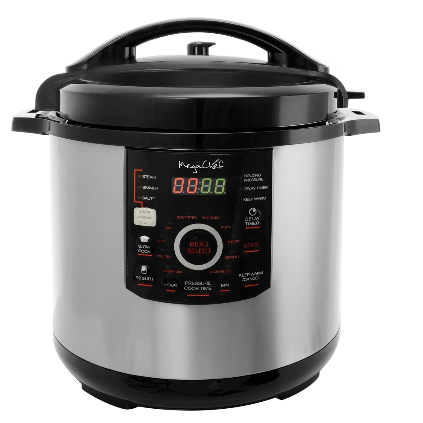Megachef 12-quart Steel Digital 15-preset Pressure Cooker