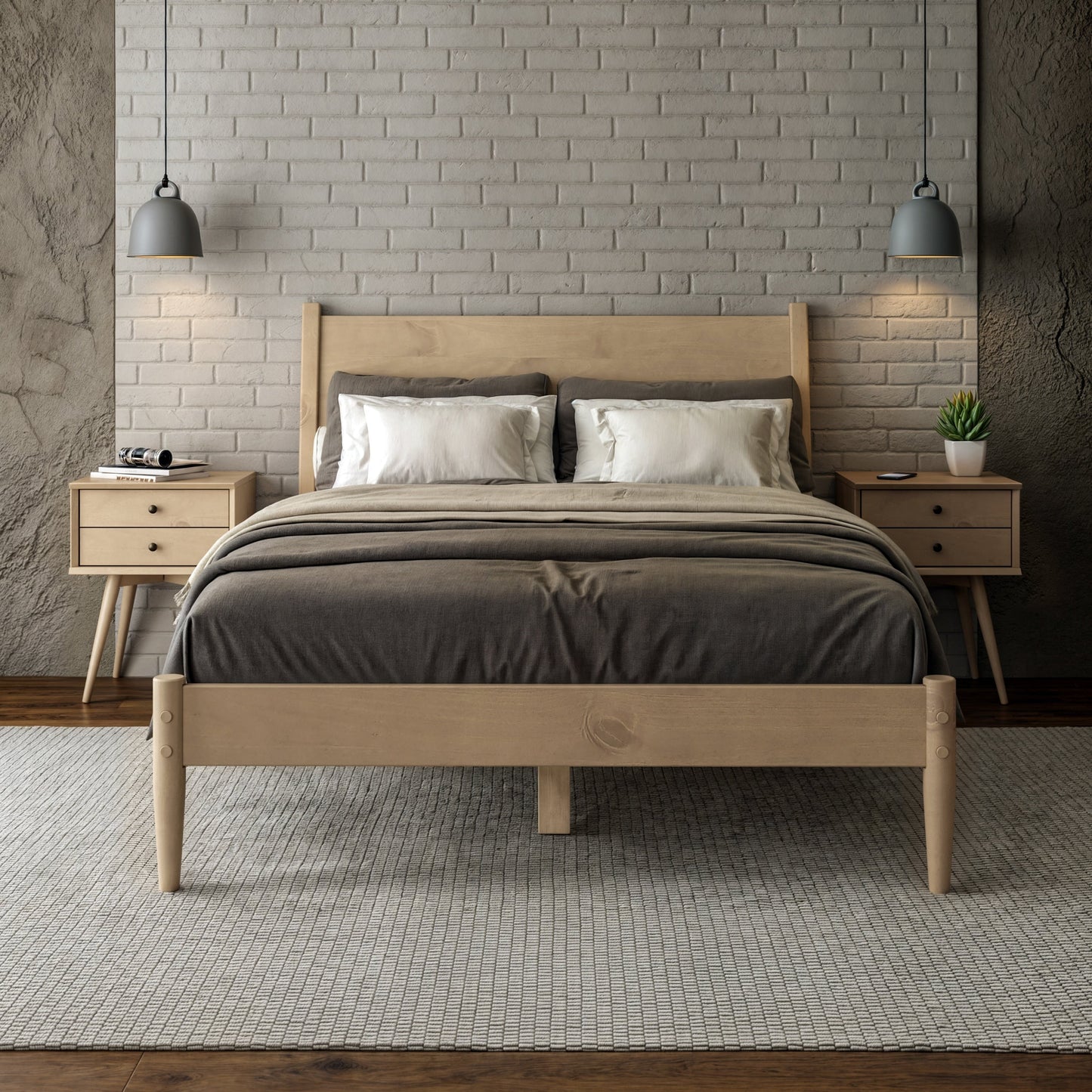 Mid-Century Panel Bed