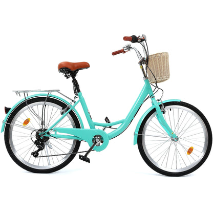 Moasis24/ 26 7-speed Cruiser Bike Adjustable Step Through Bike Commute Bike Bicycle