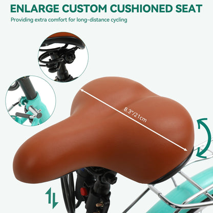 Moasis24/ 26 7-speed Cruiser Bike Adjustable Step Through Bike Commute Bike Bicycle