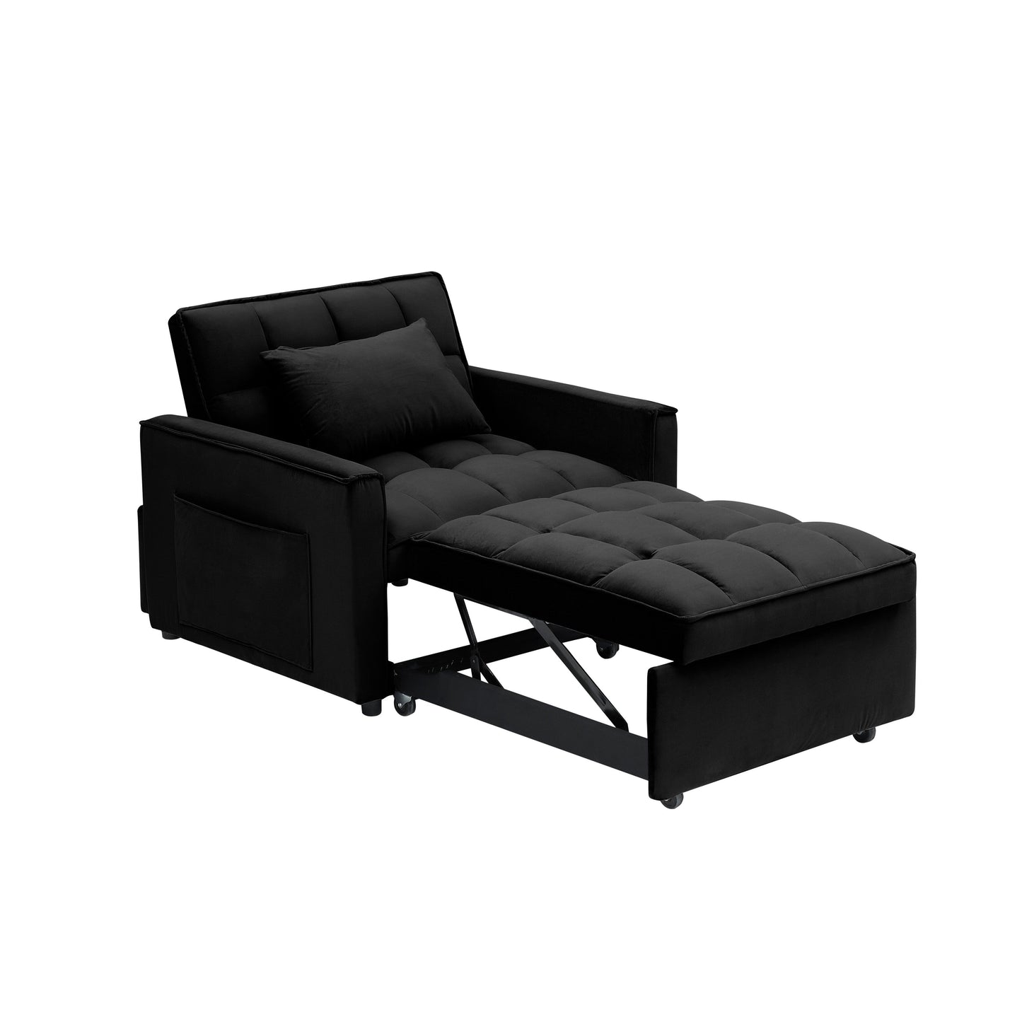 Modern 70.86 3 in 1 Single Convertible Sofa Bed with Adjustable Back and Moving Wheel for Living Room