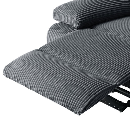 Modern Corduroy Manual Recliner Chair, Lounger Adjustable Recliners with Wide Armrest