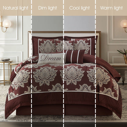 Nanshing Tiana 7 Piece Traditional Damask Comforter Set