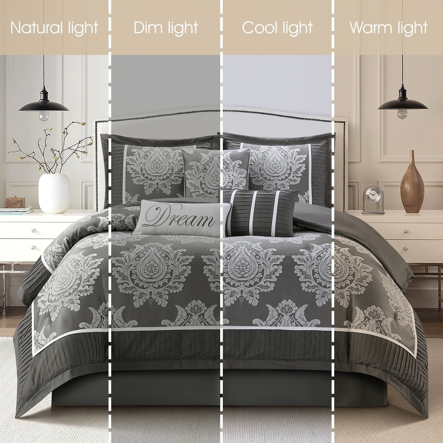 Nanshing Tiana 7 Piece Traditional Damask Comforter Set