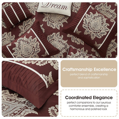 Nanshing Tiana 7 Piece Traditional Damask Comforter Set