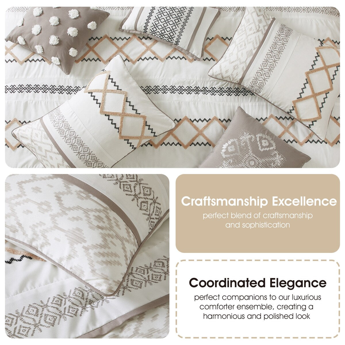 Nanshing Trina 15 Piece Boho Embroidered Comforter Set