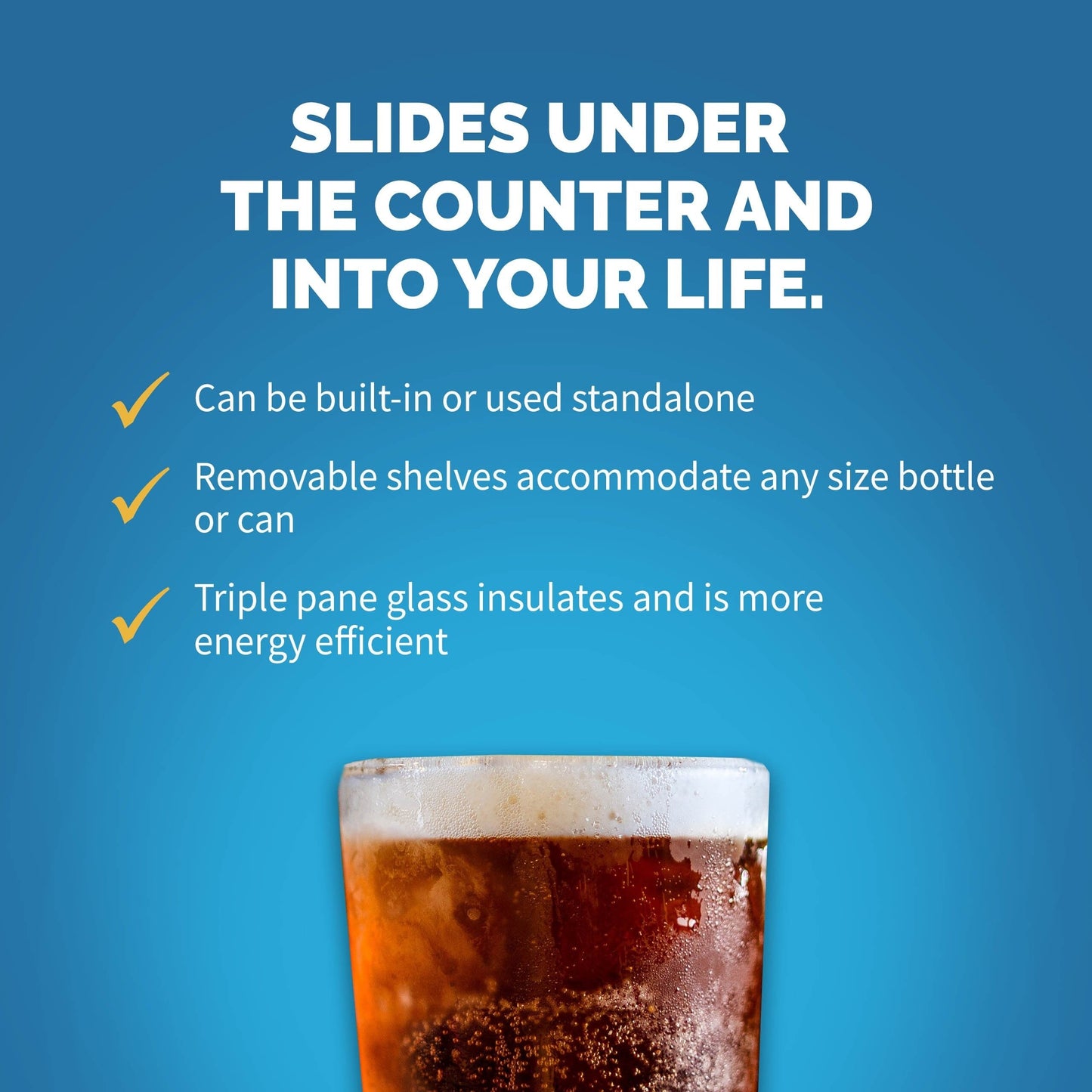 Newair 15 in. Built-in 96 Can Beverage Fridge in Stainless Steel with Temperature Controls and Adjustable Shelves