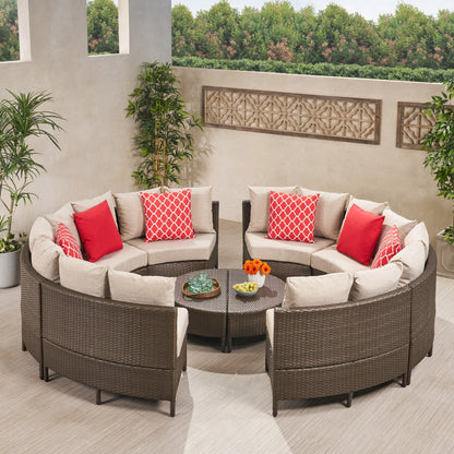 Newton All-Weather Wicker Sectional Sofa Set by Christopher Knight Home