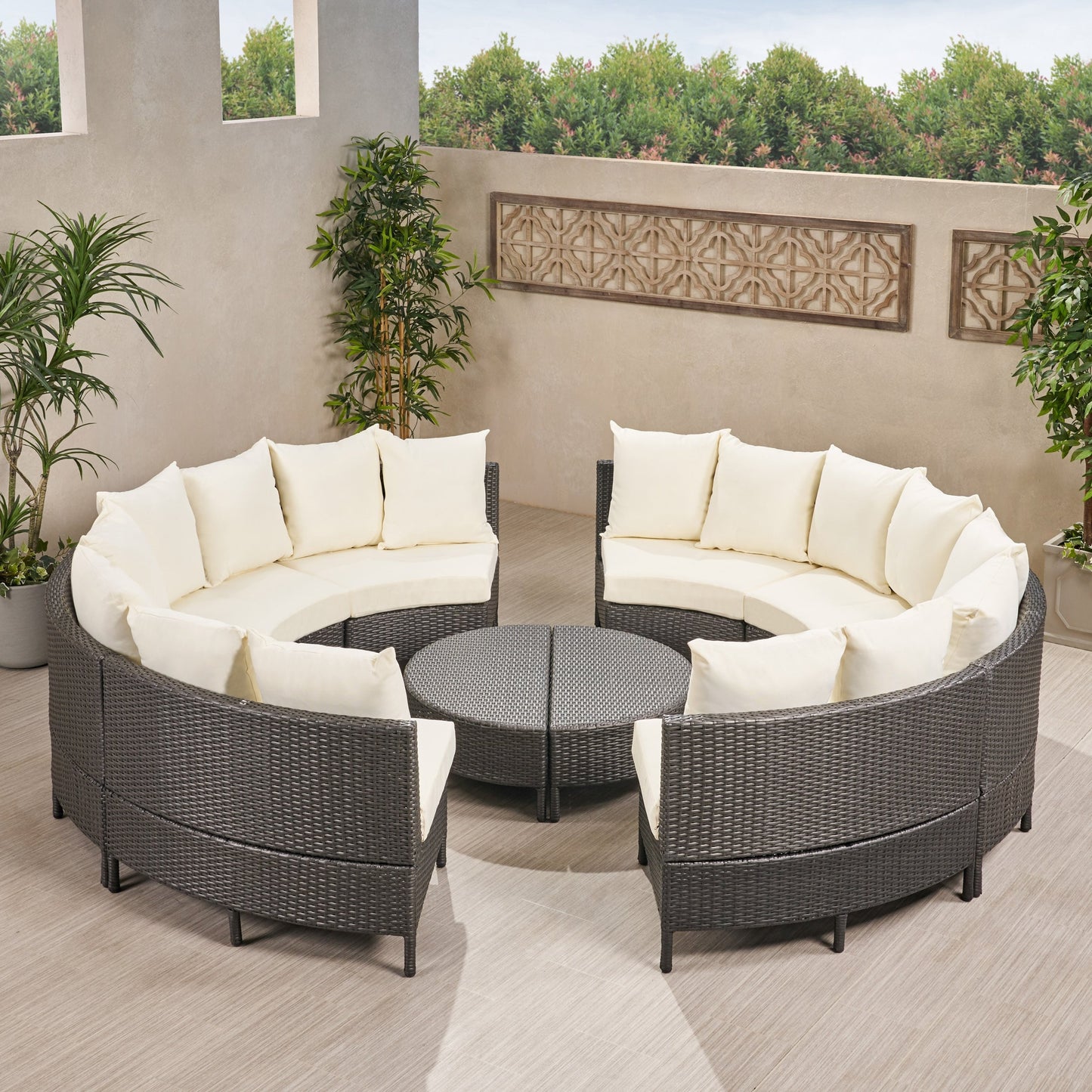 Newton All-Weather Wicker Sectional Sofa Set by Christopher Knight Home
