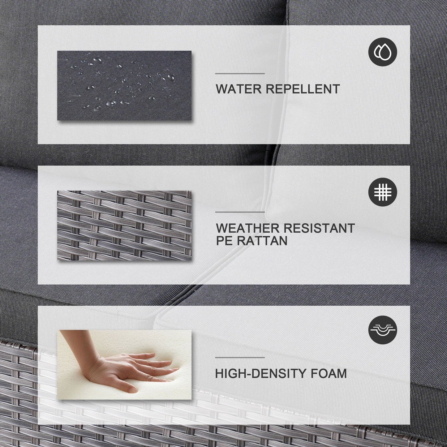 OVIOS 5-piece Patio Furniture Wicker Outdoor High-back Seating Set