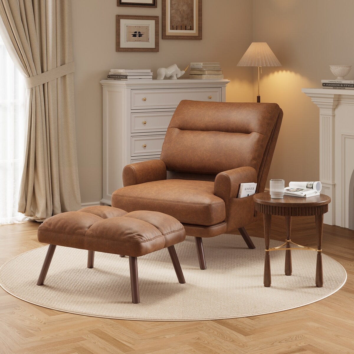 OVIOS Ajustable Recliner Chair with Ottoman