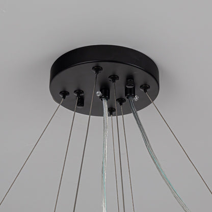 OYIPRO 6/8/12-Light Modern Round Crystal Chandelier Drum Shape Pendant Light for Kitchen Island