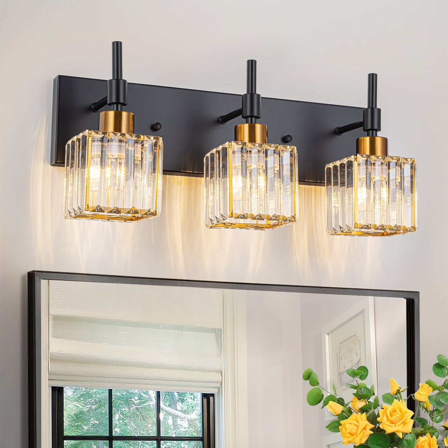 Ora Modern Dimmable Crystal Bathroom Light Fixtures Over Mirror Glam Vanity Lights
