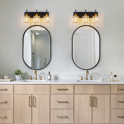 Modern Dimmable Crystal Bathroom Vanity Light Wall Sconces with Crystal Shades