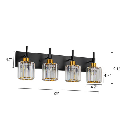 Modern Dimmable Crystal Bathroom Vanity Light Wall Sconces with Crystal Shades