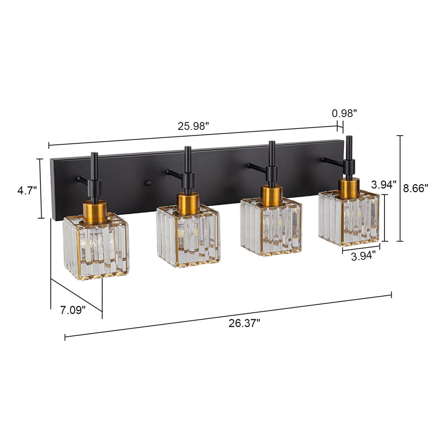 Ora Modern Dimmable Crystal Bathroom Light Fixtures Over Mirror Glam Vanity Lights