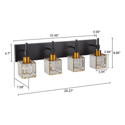 Ora Modern Dimmable Crystal Bathroom Light Fixtures Over Mirror Glam Vanity Lights