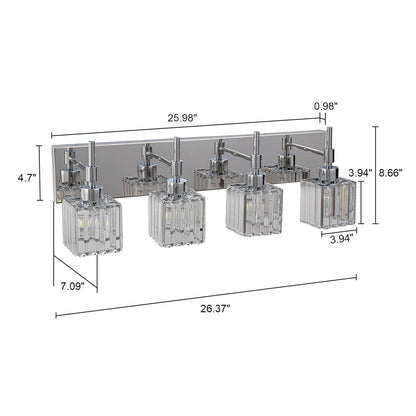 Ora Modern Dimmable Crystal Bathroom Light Fixtures Over Mirror Glam Vanity Lights