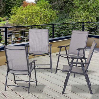 Outsunny 4-piece Folding Patio Chair Set with a Simple & Chic Design, Comfortable for the Deck, Garden, Yard & Travel