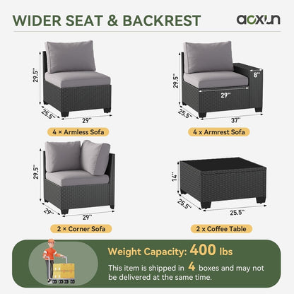 Outdoor Patio Furniture Sets with 4in Thicken Cushion