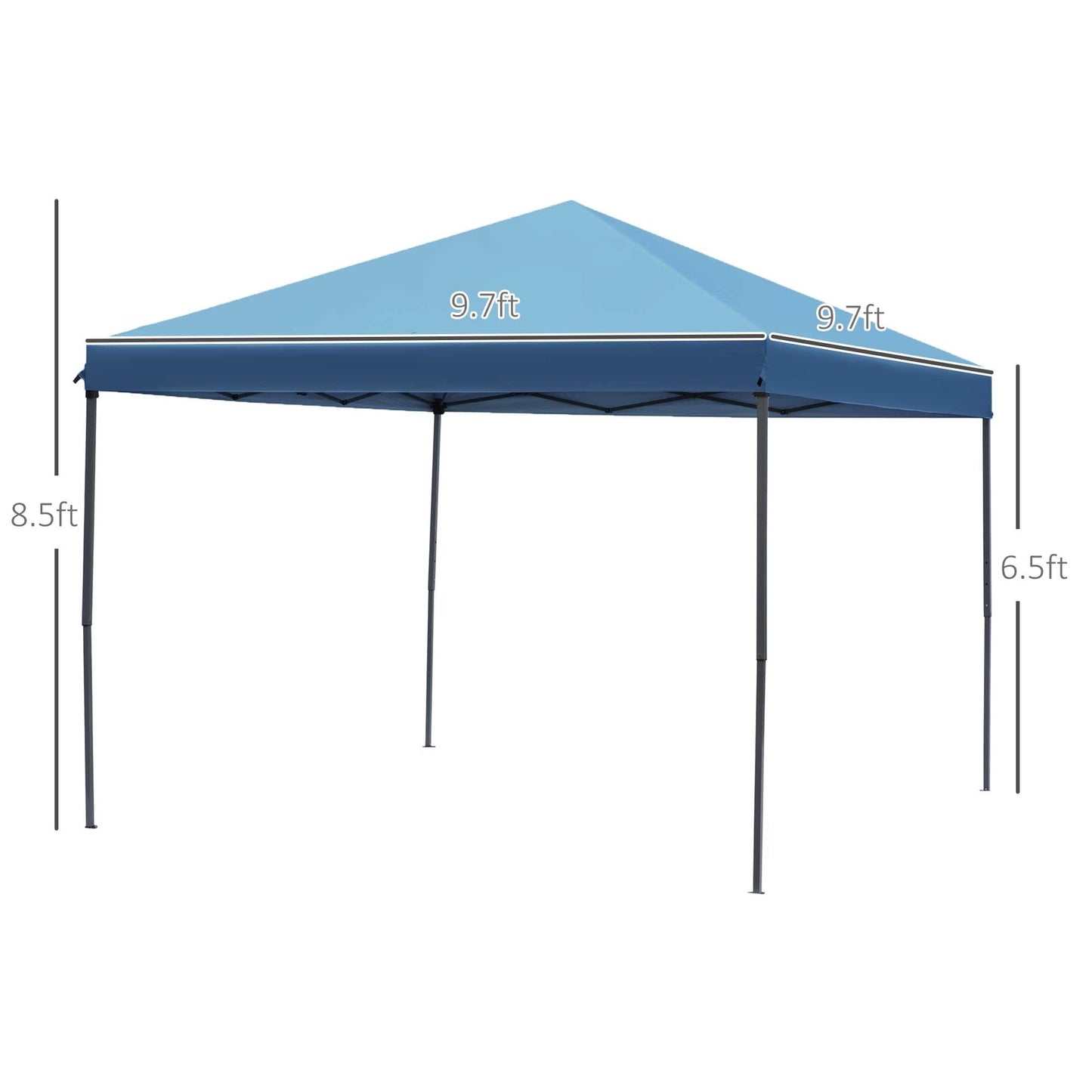 Outsunny 10' x 10' Heavy Duty Pop Up Canopy with Removable Mesh Sidewall Netting, Easy Setup Design, Outdoor Party Event
