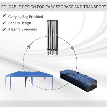 Outsunny Heavy Duty Pop Up Canopy with Sturdy Frame, UV Fighting Roof, Carry Bag for Patio, Backyard, Beach, Garden