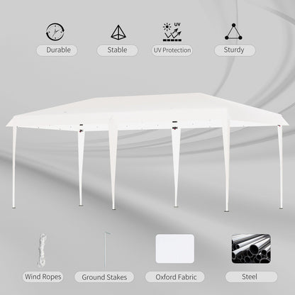 Outsunny Heavy Duty Pop Up Canopy with Sturdy Frame, UV Fighting Roof, Carry Bag for Patio, Backyard, Beach, Garden